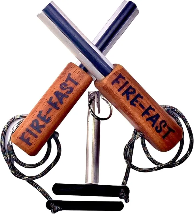 Trekker. Best Emergency Waterproof Survival Fire Starter. Magnesium and Euro Fire Steel Ferro Rod. Compact Durable Tool for Bushcraft, Camping, Backpacking, Hiking, Hunting, or Bug Out Bag