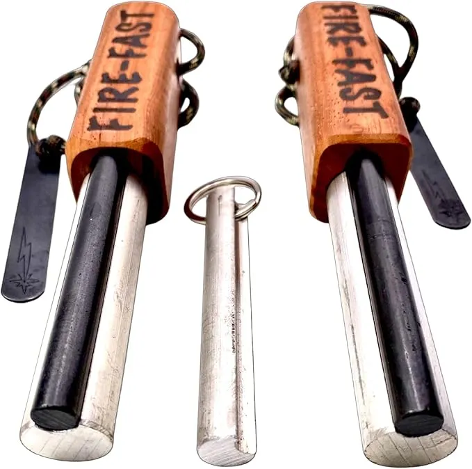 Trekker. Best Emergency Waterproof Survival Fire Starter. Magnesium and Euro Fire Steel Ferro Rod. Compact Durable Tool for Bushcraft, Camping, Backpacking, Hiking, Hunting, or Bug Out Bag
