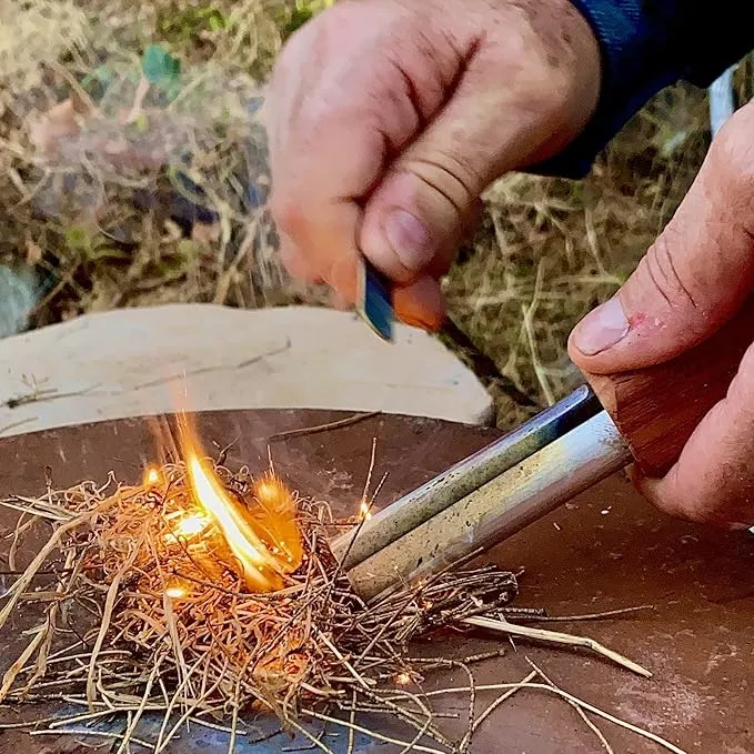 Trekker. Best Emergency Waterproof Survival Fire Starter. Magnesium and Euro Fire Steel Ferro Rod. Compact Durable Tool for Bushcraft, Camping, Backpacking, Hiking, Hunting, or Bug Out Bag