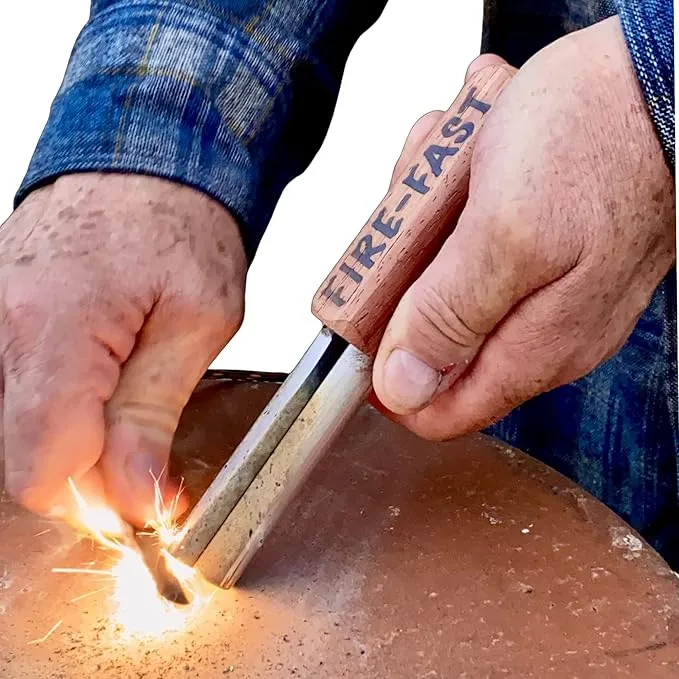 Trekker. Best Emergency Waterproof Survival Fire Starter. Magnesium and Euro Fire Steel Ferro Rod. Compact Durable Tool for Bushcraft, Camping, Backpacking, Hiking, Hunting, or Bug Out Bag