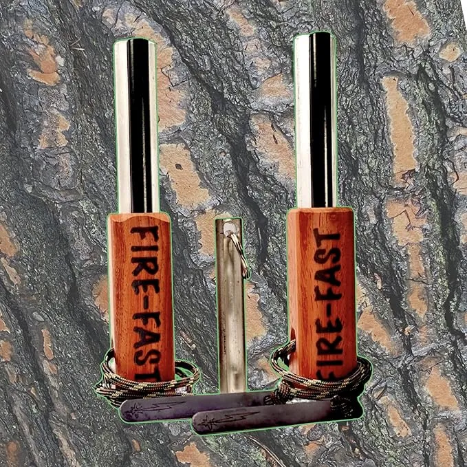 Trekker. Best Emergency Waterproof Survival Fire Starter. Magnesium and Euro Fire Steel Ferro Rod. Compact Durable Tool for Bushcraft, Camping, Backpacking, Hiking, Hunting, or Bug Out Bag