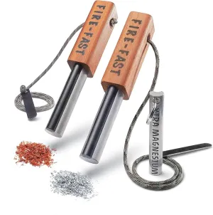 Trekker. Best Emergency Waterproof Survival Fire Starter. Magnesium and Euro Fire Steel Ferro Rod. Compact Durable Tool for Bushcraft, Camping, Backpacking, Hiking, Hunting, or Bug Out Bag