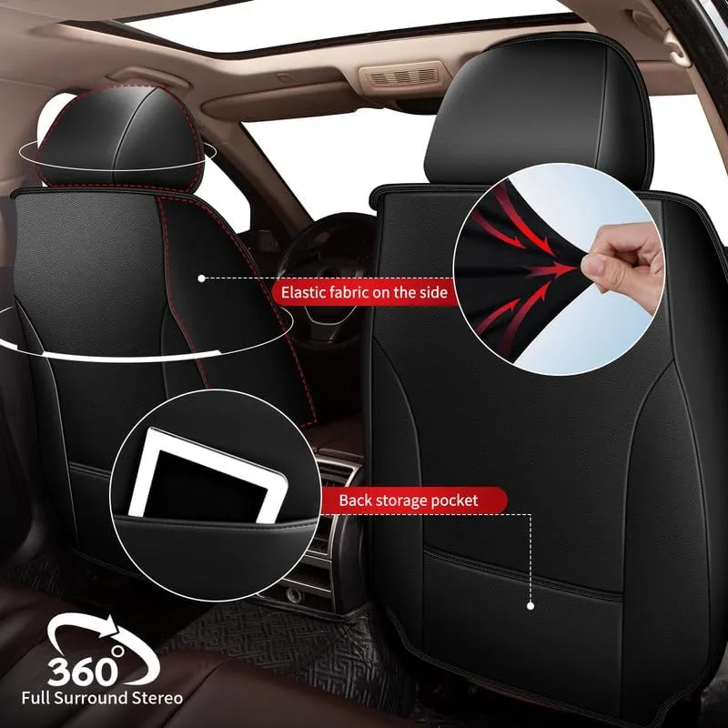 TTX LIGHTING Car Seat Covers Fit for Mazda CX-30 2020-2024 2025 - Breathable Leather Waterproof 2 Front Seat Protector (Black & Light Gray)