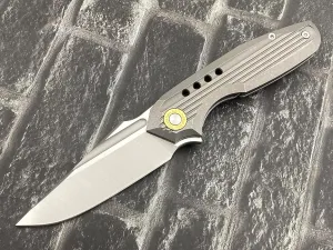 TwoSun TS194-M390-Satin Folding Knife M390 Blade Sandwashed Titanium Handle Pocket Knife Plain Edge Outdoor Camping Tool