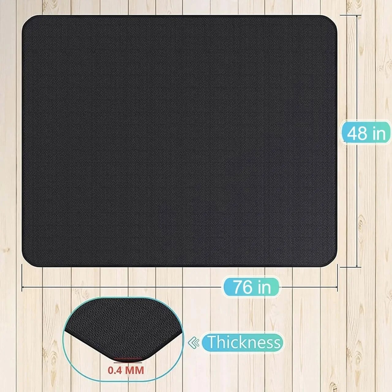 UBeesize Large 76x48 inches Under Grill Mat for Outdoor Grill,Double-Sided Fireproof Grill Pad for Fire Pit,Indoor Fireplace Mat Fire Pit Mat,Oil-Proof Waterproof BBQ Protector for Deck and Patio