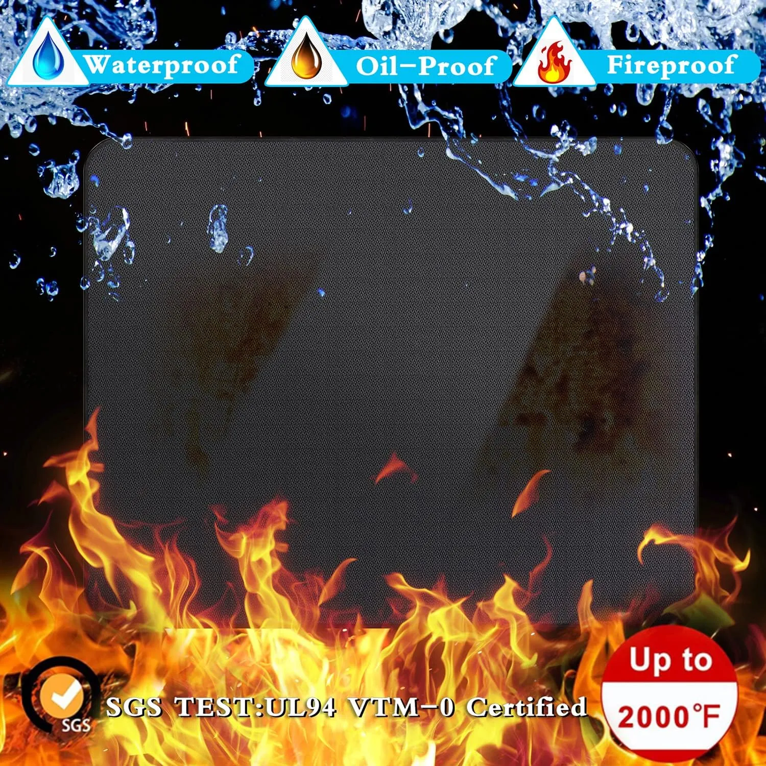 UBeesize Large 76x48 inches Under Grill Mat for Outdoor Grill,Double-Sided Fireproof Grill Pad for Fire Pit,Indoor Fireplace Mat Fire Pit Mat,Oil-Proof Waterproof BBQ Protector for Deck and Patio