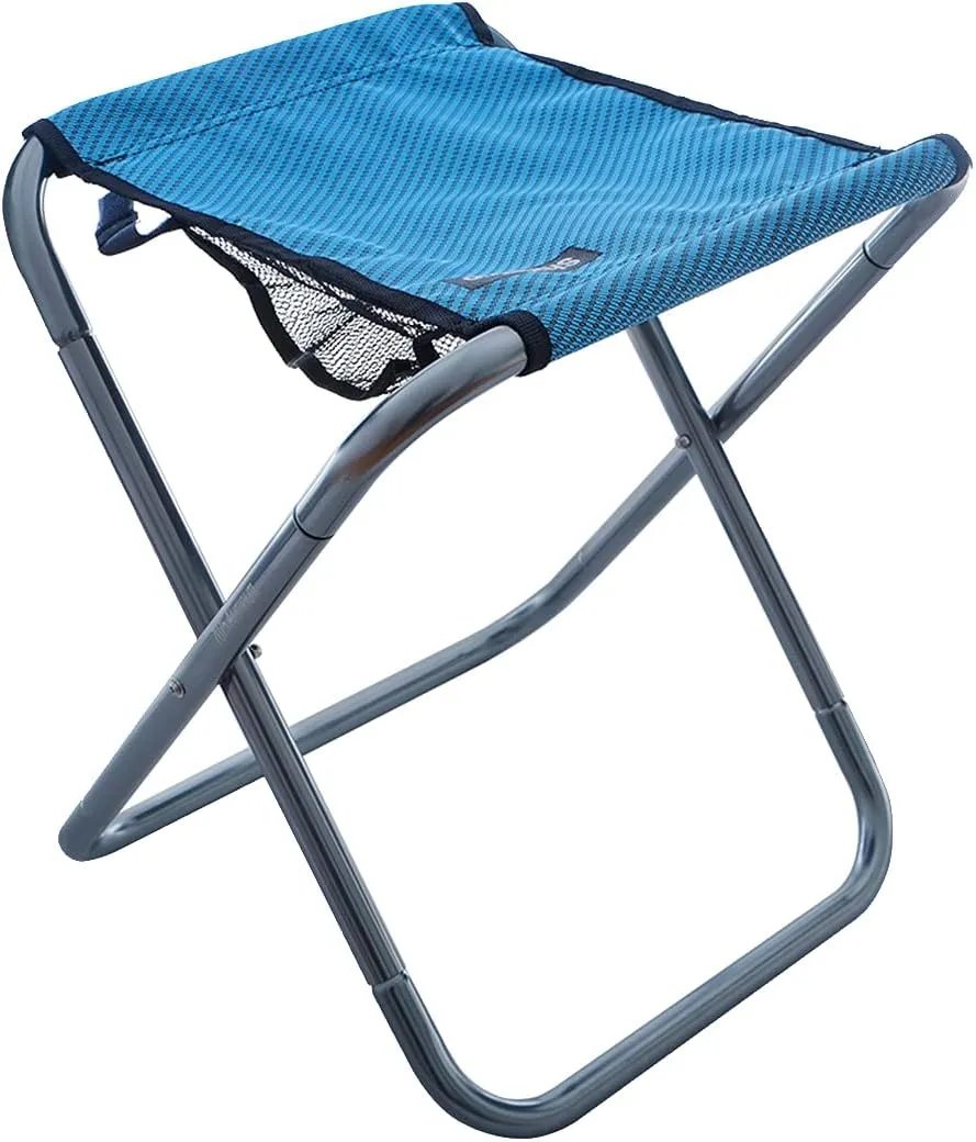 UNISTRENGH Folding Camping Stool Aluminum Alloy Portable Lightweight Camp Chair for Outdoor Drawing Picnic Fishing Hunting Hiking BBQ (Blue)