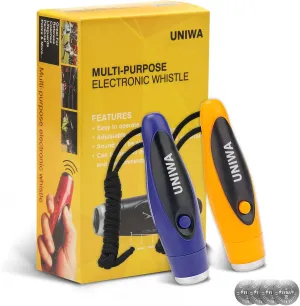 UNIWA Electronic Whistles, 2 Pack Handheld 3 Tone High Volume Electric Whistle with Lanyard for Teacher Coach Referee, Loudest Emergency Whistle Volleyball Soccer Sports Whistle