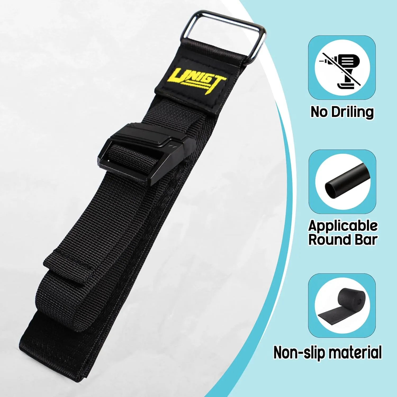 Upgraded UTV Gun Holder for Shovel Rifle Bow, Roll Bar Mount Tool Strap Compatible with Polaris RZR Ranger Can am SXS ATV Boat Lawn Movers - 2 Pack