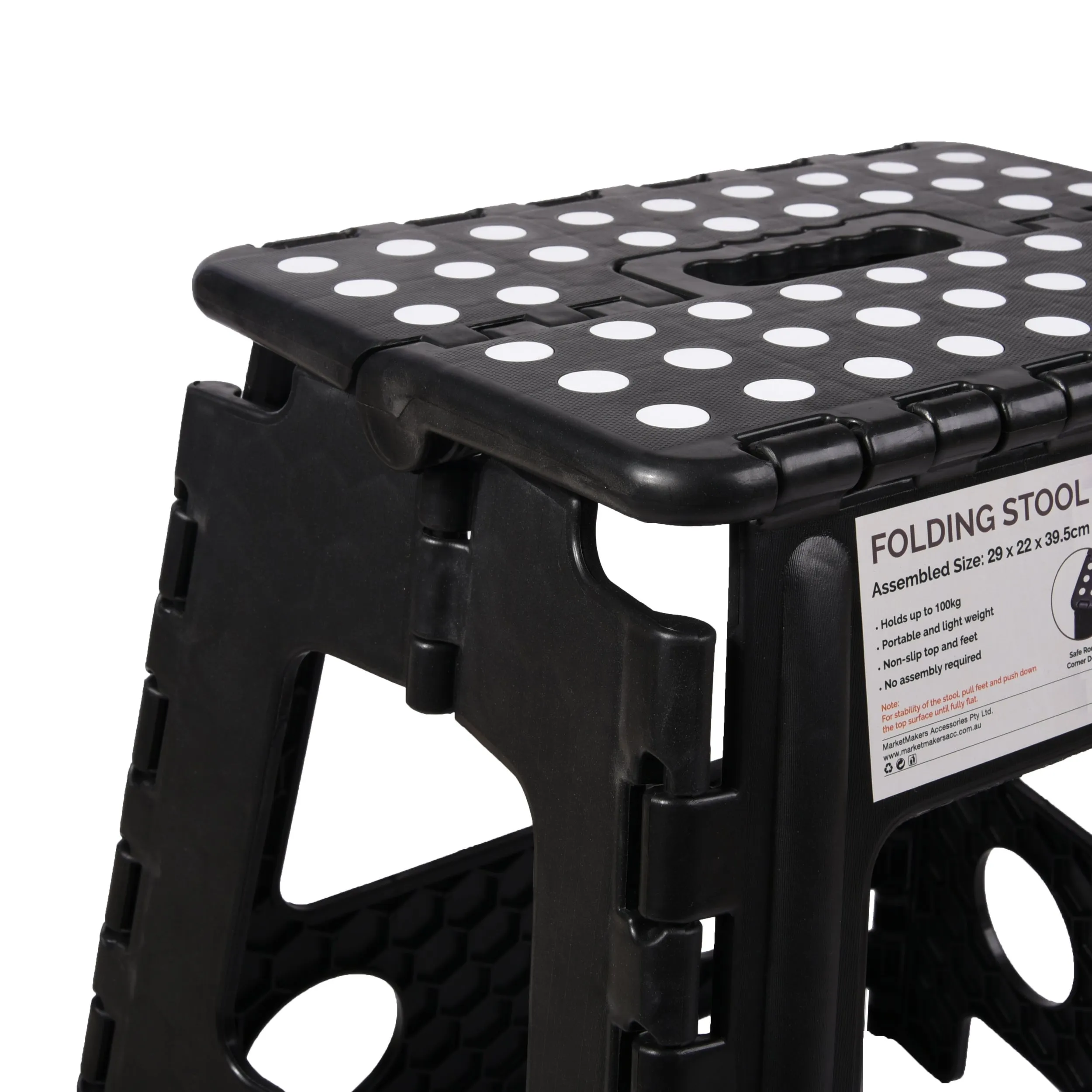 Urburn Large Foldable Step Stool - Black/White