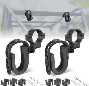UTV Hunting Tool Rack Holder Utility Roll Bar Shovel Bow Brackets Rack Fit for 1”-2” Roll Bar UTV Hunting Accessories for Polaris Ranger RZR Can-Am Maverick X3/Sport/Defender Glof Cart