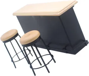 Vaguelly 1set Mini Dollhouse Bar Counter Set Stools Mini House Accessory for Realistic Decor for Creative Play Lightweight Portable