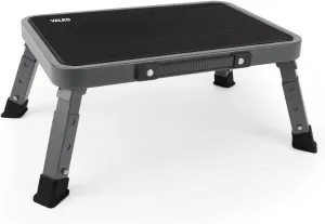 Valeo Folding Step Stool, Adjustable Step Stool with Non-Slip Platform, 330 Lbs Capacity, Step Ladder for Adults or Kids in Kitchen, Bathroom, RV, Camping, Office, Black