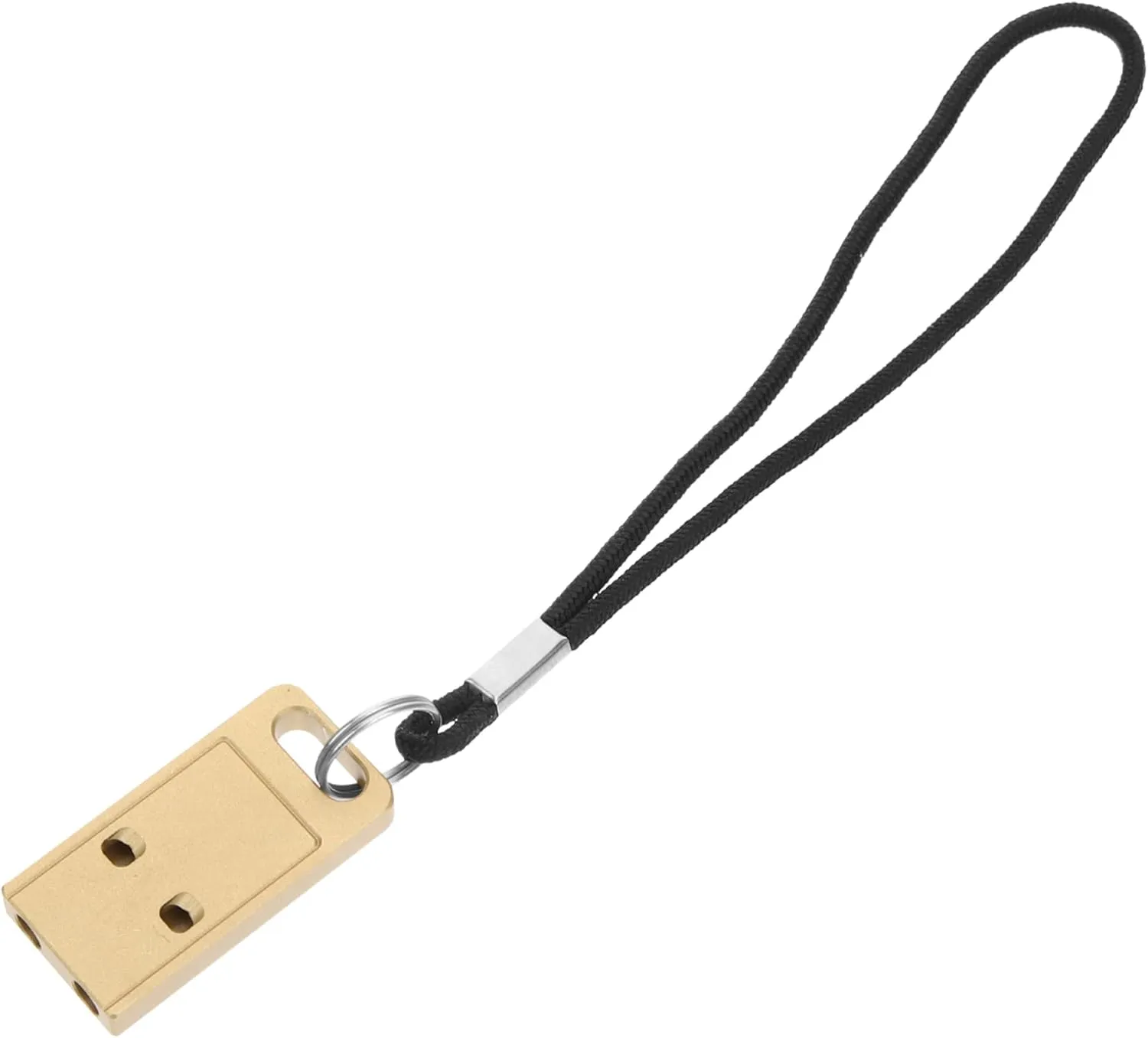 VANZACK 2pcs Whistle Mini Brass Pendant Loud Outdoor Hanging Decor Bear Bells for Hiking Metal Keychain Mini