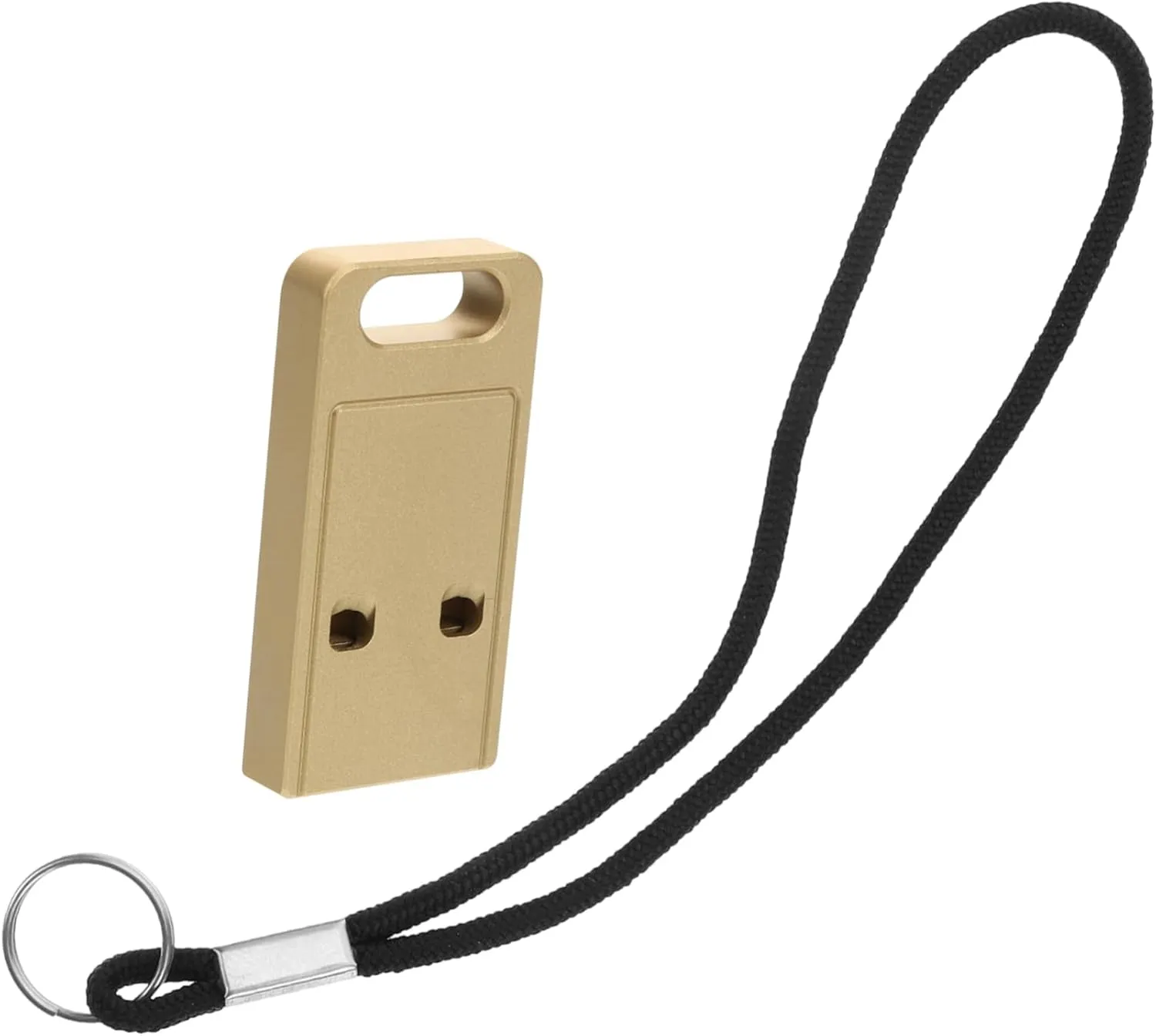 VANZACK 2pcs Whistle Mini Brass Pendant Loud Outdoor Hanging Decor Bear Bells for Hiking Metal Keychain Mini