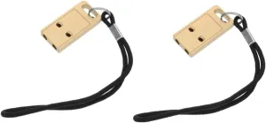 VANZACK 2pcs Whistle Mini Brass Pendant Loud Outdoor Hanging Decor Bear Bells for Hiking Metal Keychain Mini