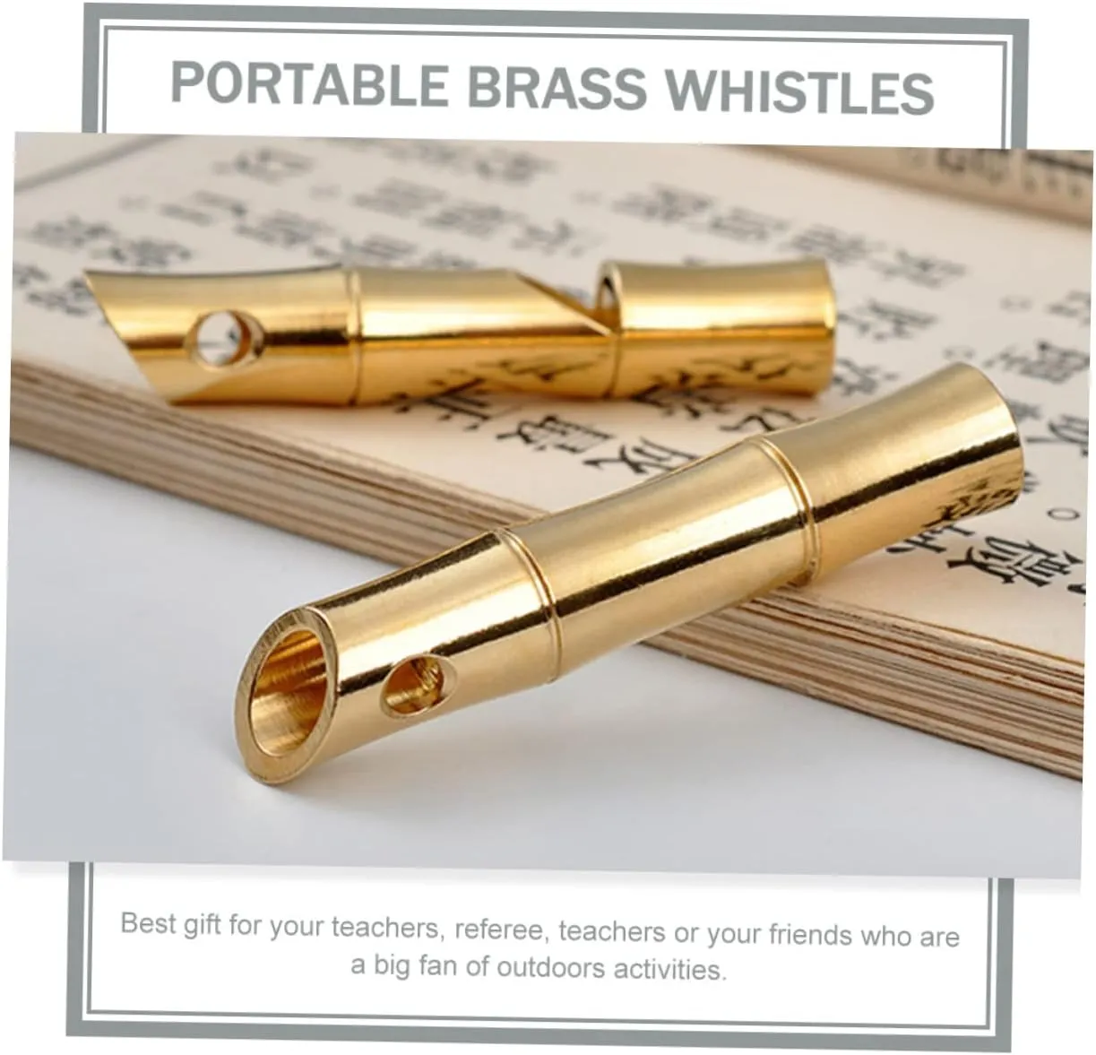 VICASKY Whistle Outdoor Emergency Whistles Survival Whistle Keychain Whistle Whistle Golden Brass
