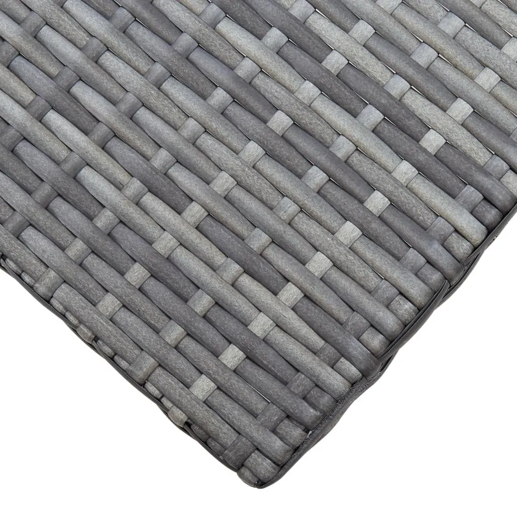 vidaXL Stool Grey PE Rattan Small Foldable Stool Square