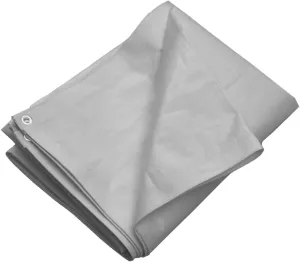 vidaXL Tarpaulin, Multipurpose Outdoor Tarp Tarpaulin with Eyelets, Camping Cover Protection Sheet, 0.9 oz/ft² 13.1'x13.1' Gray HDPE