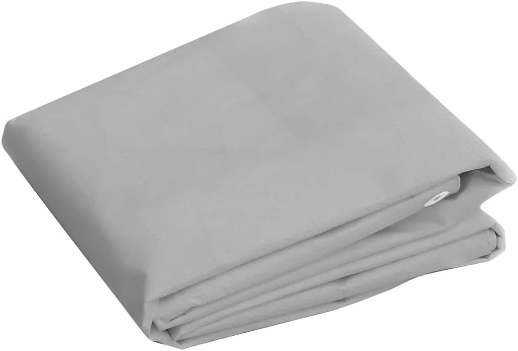 vidaXL Tarpaulin, Multipurpose Outdoor Tarp Tarpaulin with Eyelets, Camping Cover Protection Sheet, 0.9 oz/ft² 13.1'x13.1' Gray HDPE
