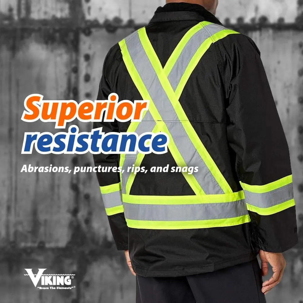 Viking Professional Journeyman 300D Rip-Stop Fire Retardant Reflective Jacket - Fire Resistant Hi Vis Jackets for Men