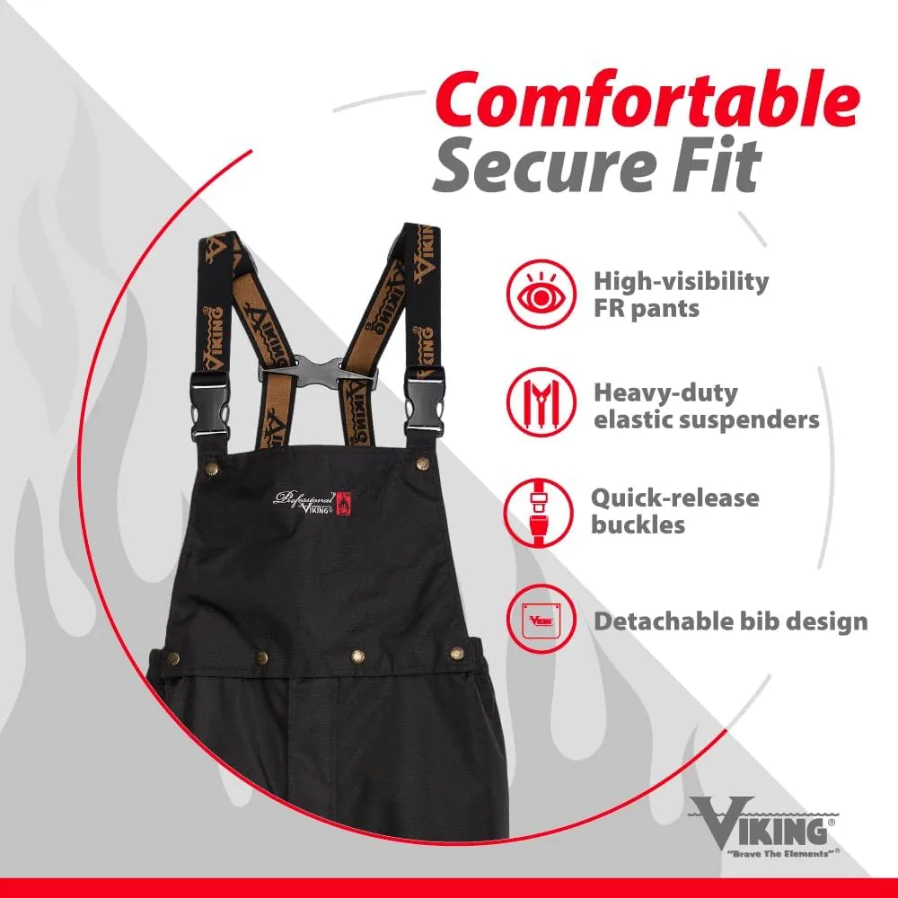 Viking Professional Journeyman 300D Trilobal Rip-Stop Fire Resistant Bib Overalls - FR Pants for Men, Class 1