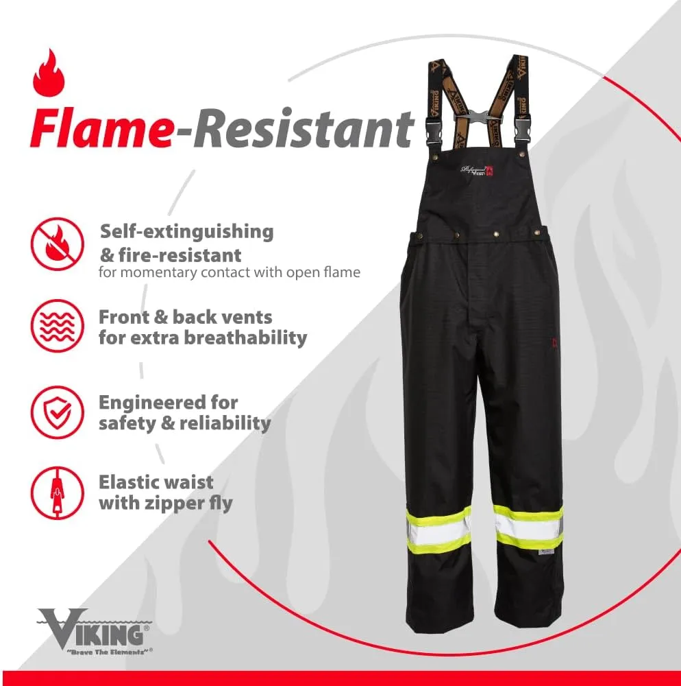 Viking Professional Journeyman 300D Trilobal Rip-Stop Fire Resistant Bib Overalls - FR Pants for Men, Class 1