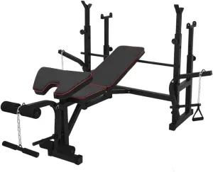 WASHLA Home Dumbbell Bench Multi-Function Weight Lifting Bench Press Bench,Heavy Duty Utility Barbell Squat Rack,Home/Gym Bodybuilding Workout Machine Core Strength Training Fitness Equipment
