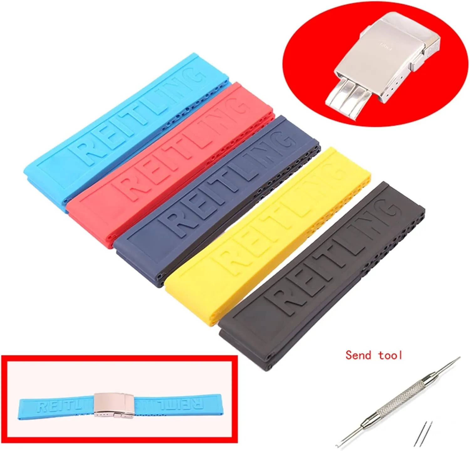 Watch Accessories Waterproof Silicone Strap For Breitling Challenger Rubber Bracelet Men and Women Watch Strap