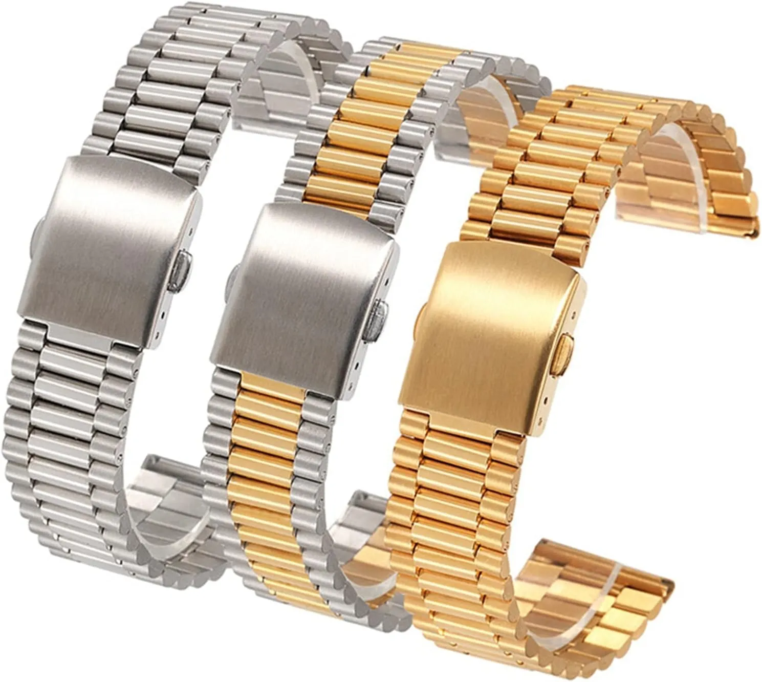 Watch Strap 12mm 14mm 16mm 18mm 20mm Solid Stainless Steel Strap Universal Metal Wristband Bracelet Accessory Belt Tool