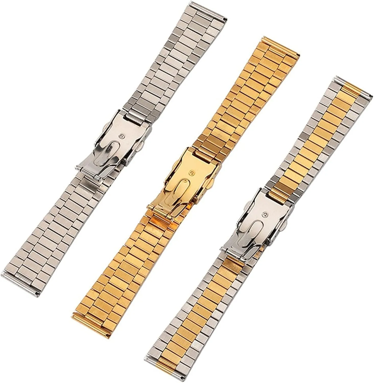 Watch Strap 12mm 14mm 16mm 18mm 20mm Solid Stainless Steel Strap Universal Metal Wristband Bracelet Accessory Belt Tool