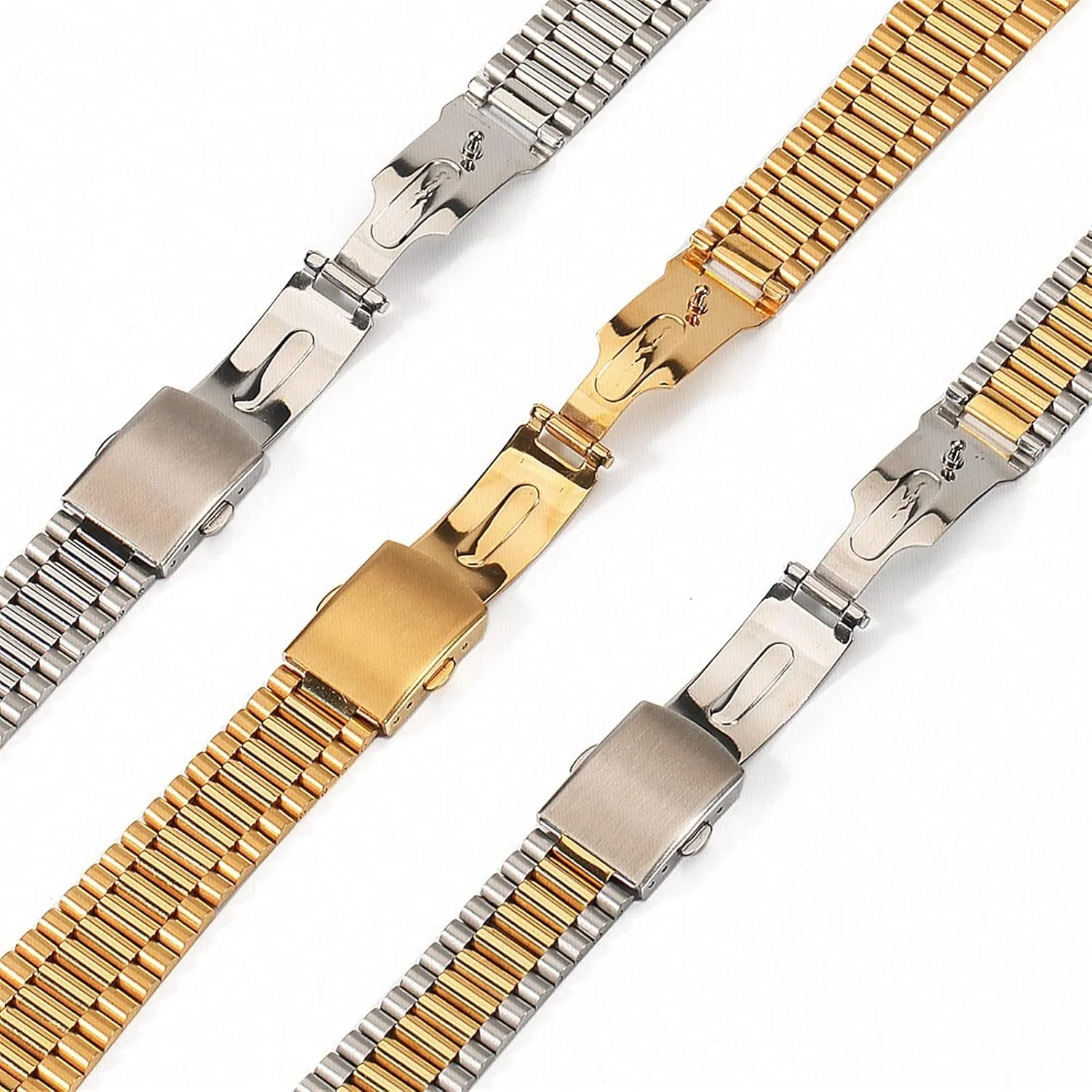 Watch Strap 12mm 14mm 16mm 18mm 20mm Solid Stainless Steel Strap Universal Metal Wristband Bracelet Accessory Belt Tool