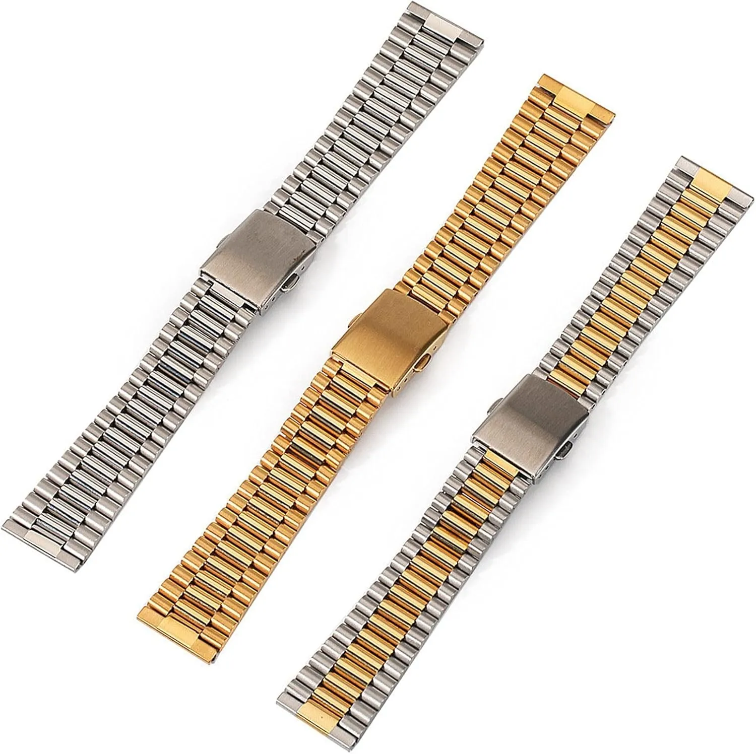Watch Strap 12mm 14mm 16mm 18mm 20mm Solid Stainless Steel Strap Universal Metal Wristband Bracelet Accessory Belt Tool