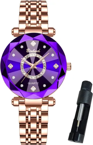 Watches for Women Rose Gold Luxury Diamond Fashion Elegant Dress Stainless Steel Ladies Female Wrist Watch Gift Waterproof