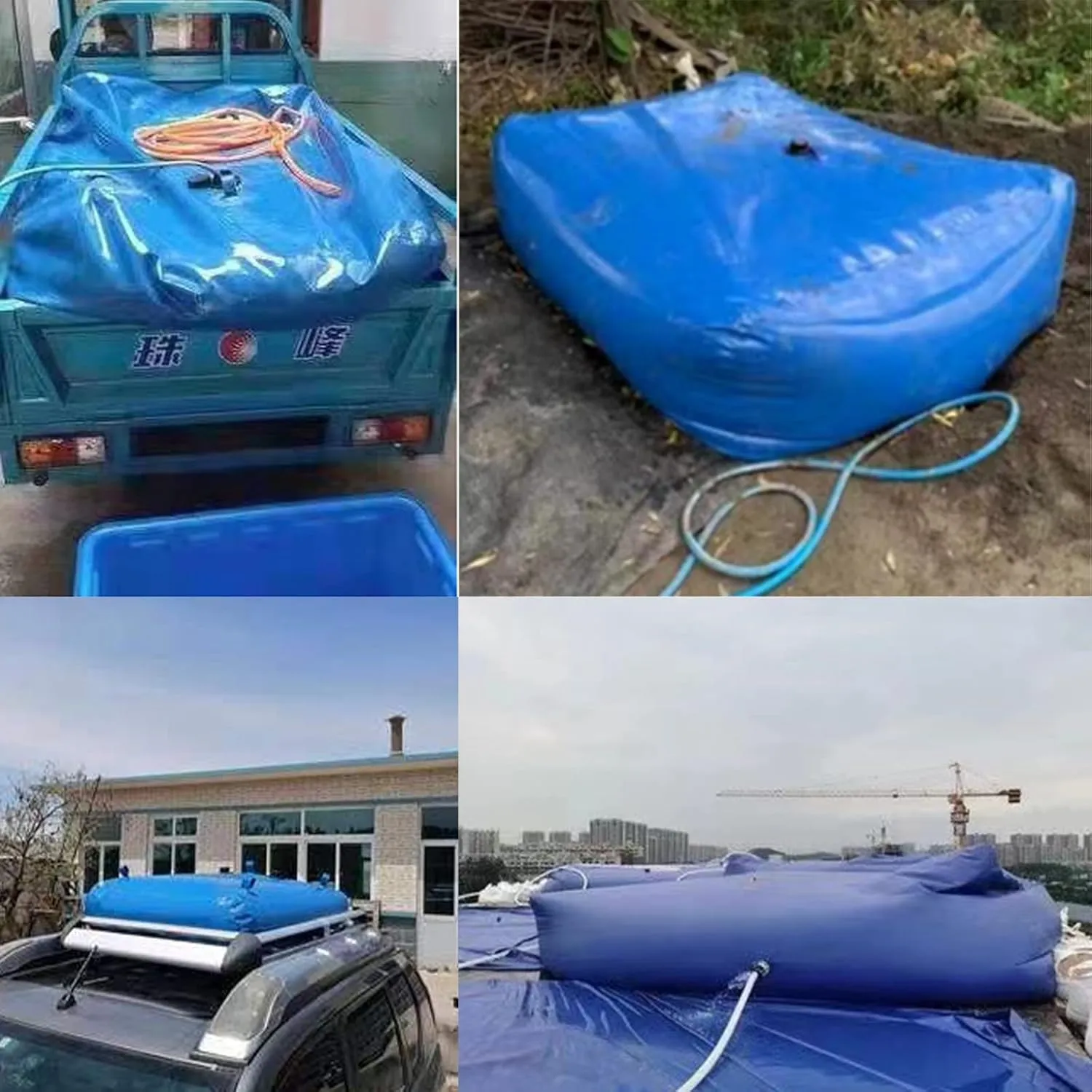 Water Bladder Leak Proof, Portable Emergency Large-Capacity Water Storage Container, Heavy Duty Soft Water Bag Tank for Drought Resistance (Size : 3x1.7x0.8m/4000L/1056Gal)