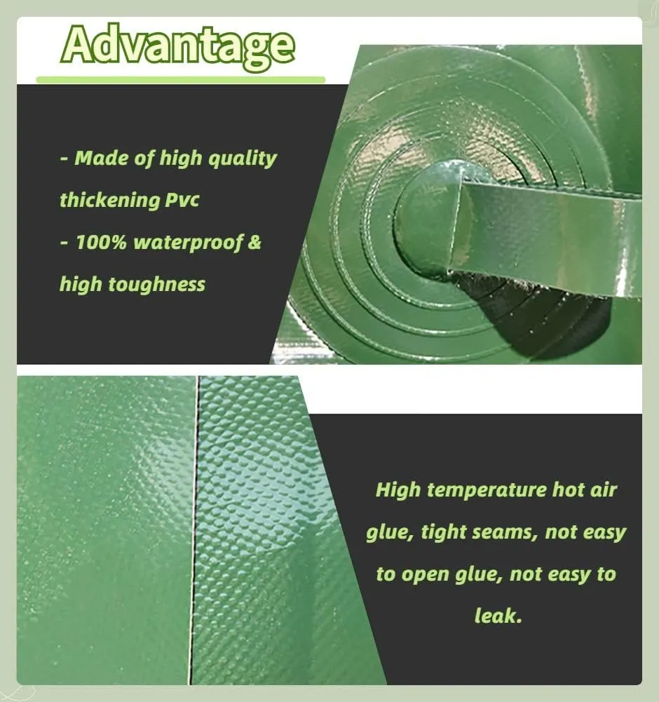 Water Bladder Tank，50-2000 Gallon Portable Agricultural Emergency Large Capacity Collapsible Water Container,(3x2x0.85m/5100L/1347Gallon)