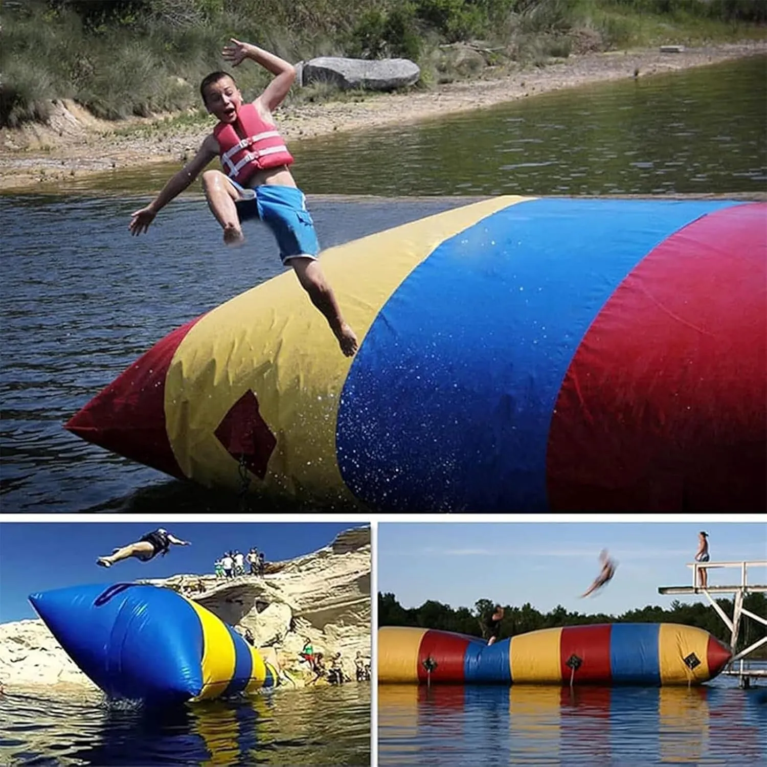 Water Catapult Blob Inflatable Drop Jumping Bag Extreme Jump with Air Pump for Adult Amusement Park Games
