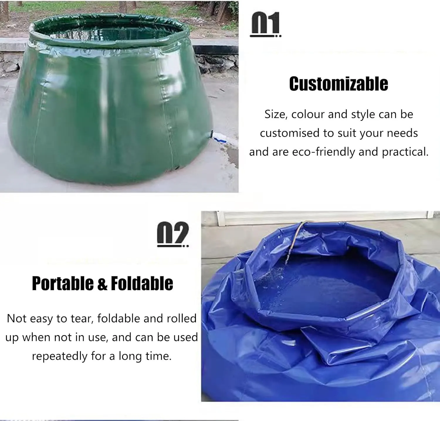 Water Storage Tank, Agricultural Farm Portable Wild Water Bladder Emergency Water Bag, Outdoor Water Containers for Camping Gear, Road Trip (Size : 4x3x1m/10000L/2641Gal)