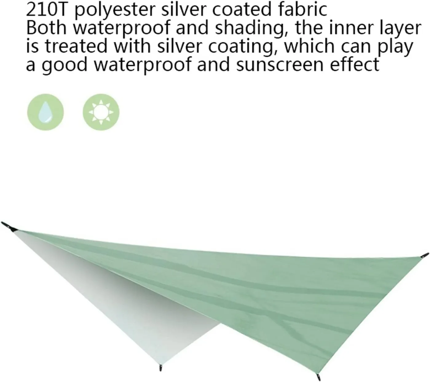 Watertight Tarp Tent Shade Outdoor Camping Hammock Garden Silver Coated Awning Canopy Sunshade Ultralight 340 * 260cm (Color : Green, Size : A)