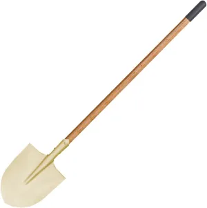WEDO Non-Sparking Round Point Shovel with Straight Blade,Transfer Shovel,48 inch Long Wooden Handle with Anti-Skid Sleeve,Safety Digging Tool,Aluminum Bronze,DIN Standard,BAM & FM Certificate