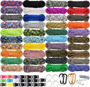 WEREWOLVES 550 Paracord Type III - Survival Paracord Bracelet Rope Kits - Tent Rope Parachute Cord Combo Crafting Kits, Many Colors of Outdoor Survival Rope - Great Gift