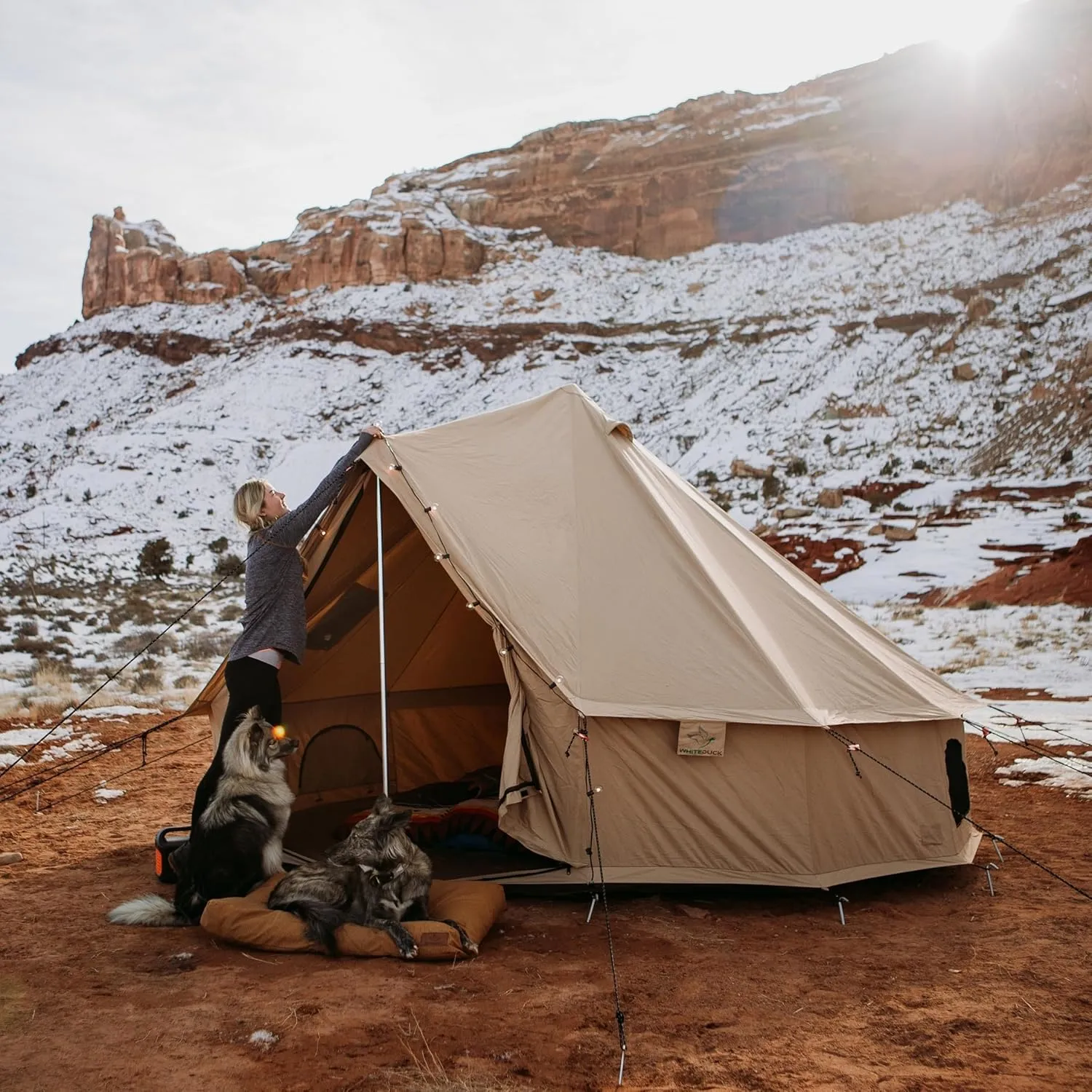 WHITEDUCK Regatta Canvas Bell Tent - w/StoveJack, Waterproof, 4 Season Luxury Camping and Glamping Yurt Tent Outdoor