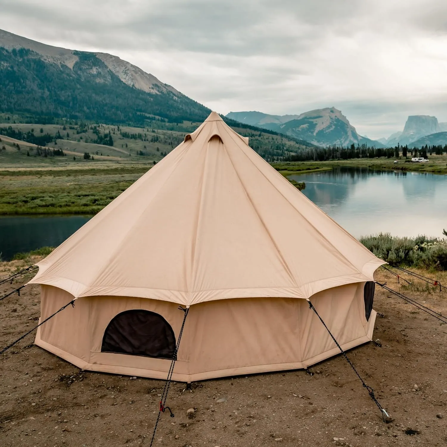 WHITEDUCK Regatta Canvas Bell Tent - w/StoveJack, Waterproof, 4 Season Luxury Camping and Glamping Yurt Tent Outdoor