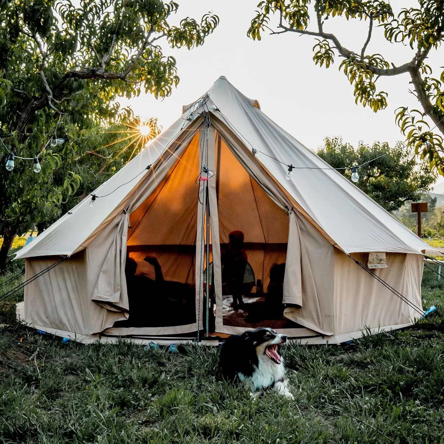 WHITEDUCK Regatta Canvas Bell Tent - w/StoveJack, Waterproof, 4 Season Luxury Camping and Glamping Yurt Tent Outdoor
