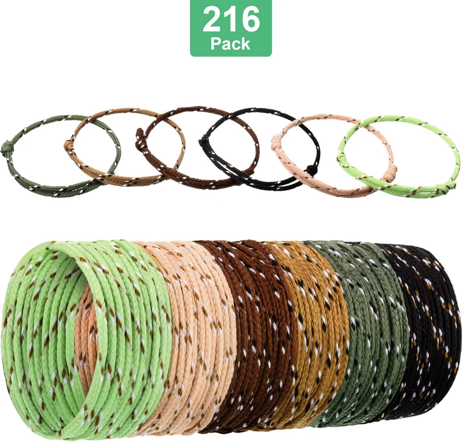 WILLBOND 216 Neon Friendship Bracelets Bulk for Kids Paracord Bracelet End of Year Gifts for Student Birthday Classroom Basket Stuffers Adjust Rope Goodie Bag Girl Boy Party Favor