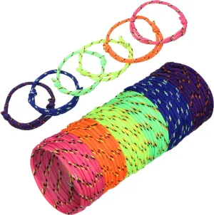 WILLBOND 216 Neon Friendship Bracelets Bulk for Kids Paracord Bracelet End of Year Gifts for Student Birthday Classroom Basket Stuffers Adjust Rope Goodie Bag Girl Boy Party Favor