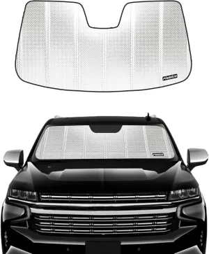Windshield Sun Shade for 2021-2024 Chevrolet Suburban/Tahoe, 2021-2023 GMC Yukon/Yukon XL/Cadillac Escalade/Escalade ESV. Front Window Sunshade with Storage Bag