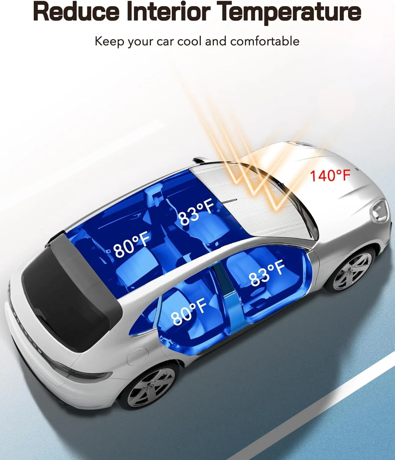 Windshield Sun Shade for 2022-2024 Hyundai Tucson/Santa Cruz. Full Front Window Sunshade Coverage