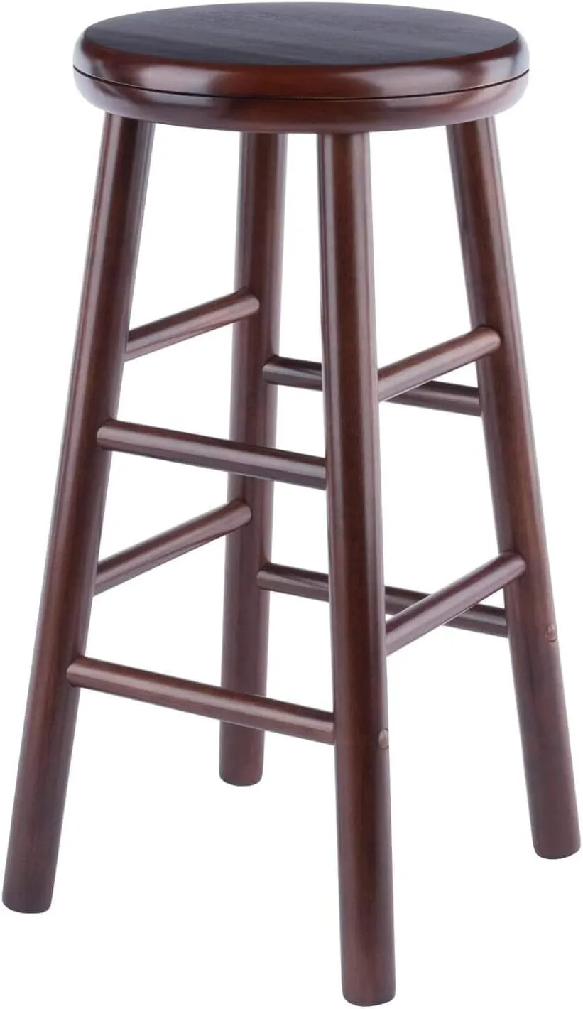 Winsome Shelby 2-Piece Swivel Counter Stools, 25 in, Walnut, Solid Wood