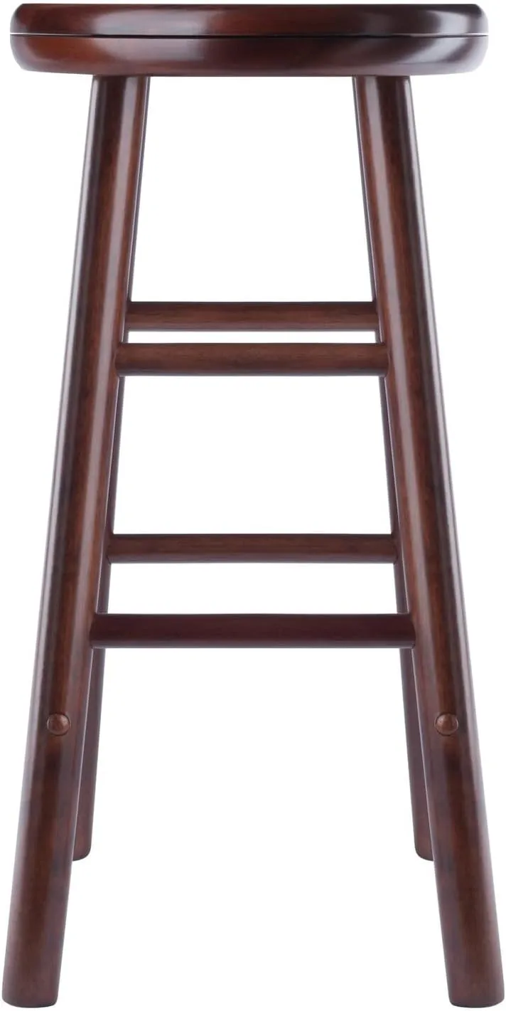Winsome Shelby 2-Piece Swivel Counter Stools, 25 in, Walnut, Solid Wood